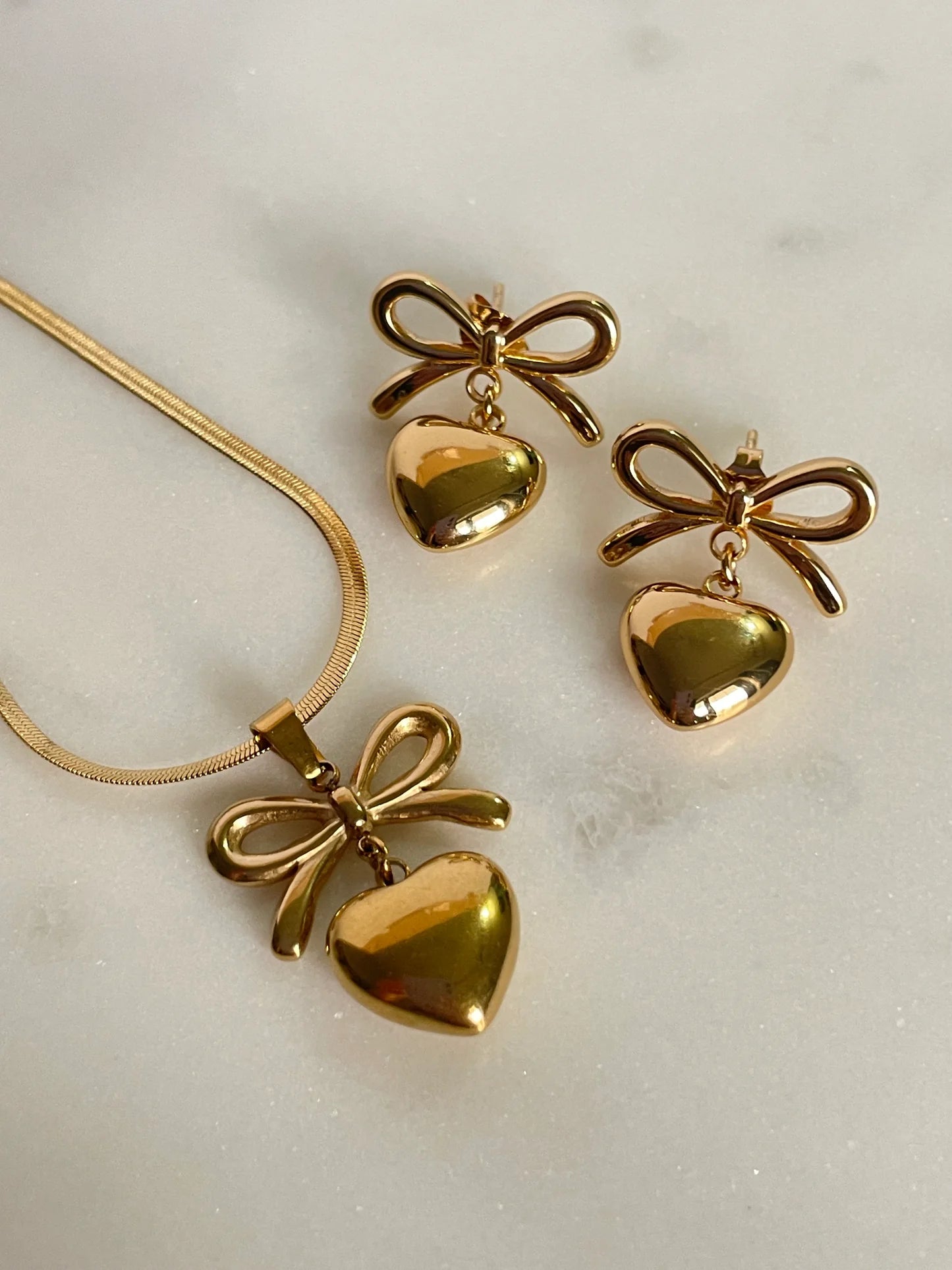 Heart Bow Earrings