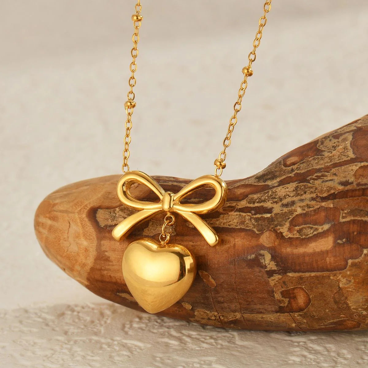 Heart with Bow Necklace