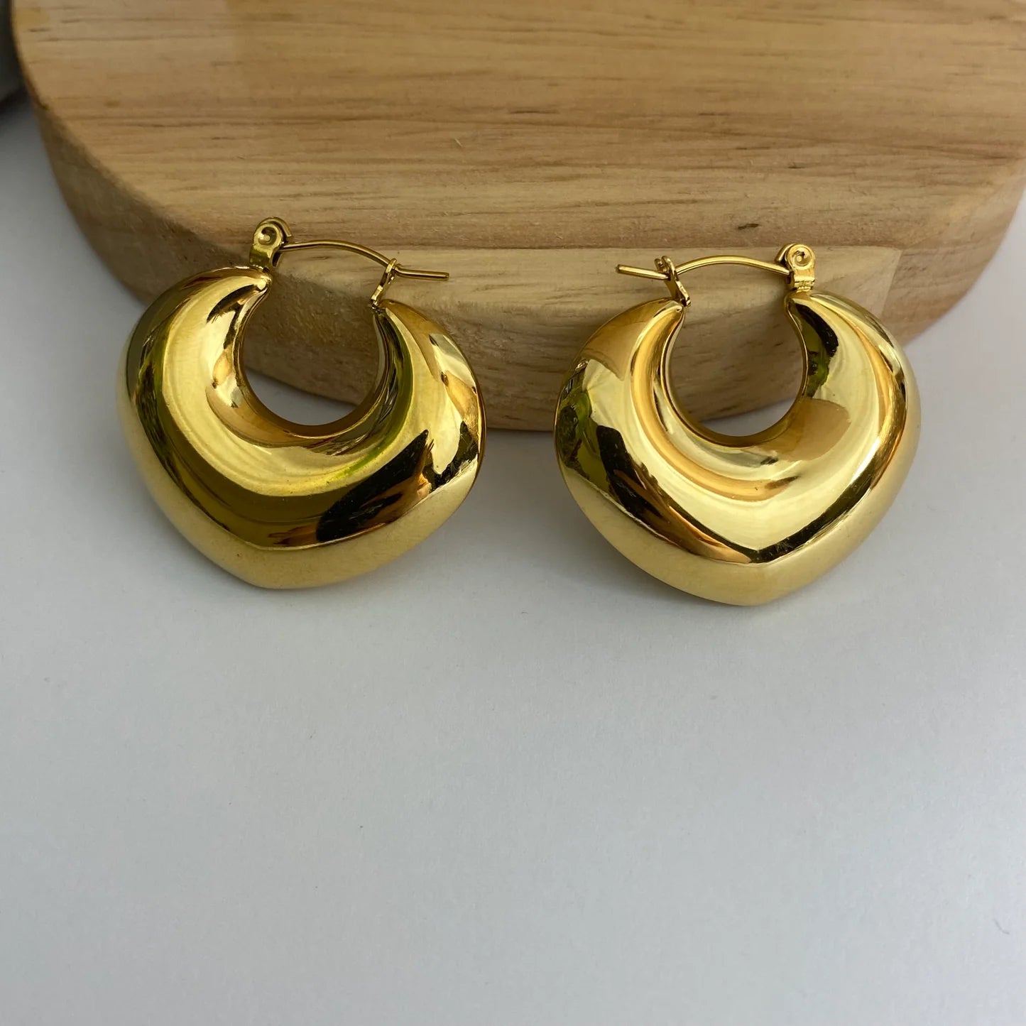 Chunky hoop earrings