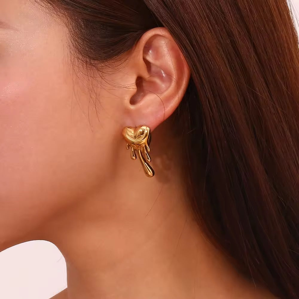 Dripping heart Earrings