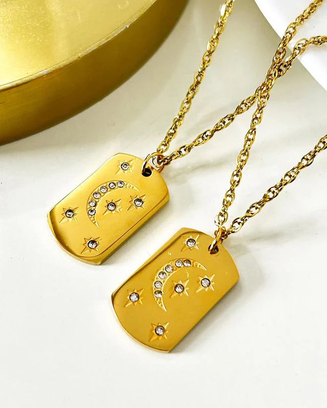 Moon and Stars Necklace