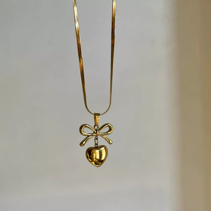Heart with Bow Necklace