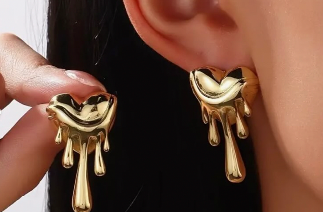 Dripping heart Earrings